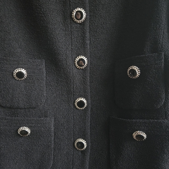 New Alessandra Rich Tailored Tweed Decorative Button Black Evening Jacket NWT - Picture 10 of 16